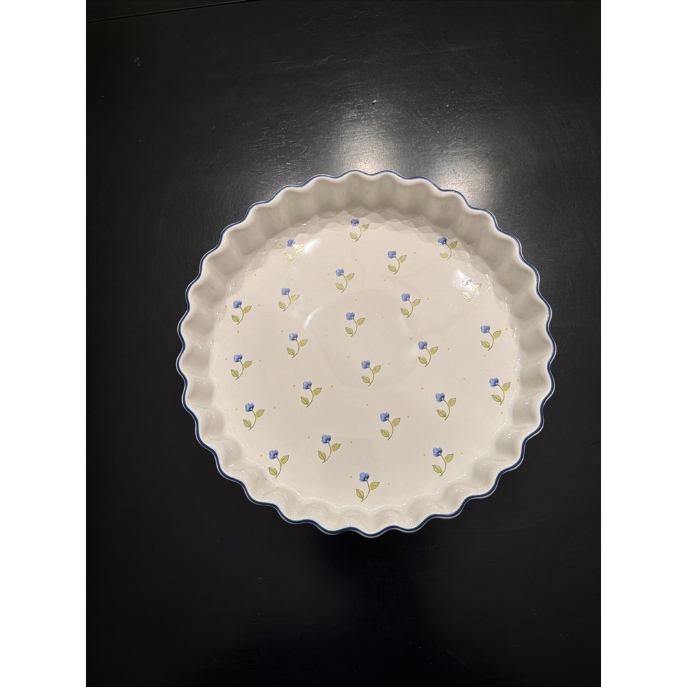 Vintage Ulster Ceramics Scalloped Ceramic Tart Dish Dainty Floral Pattern UK